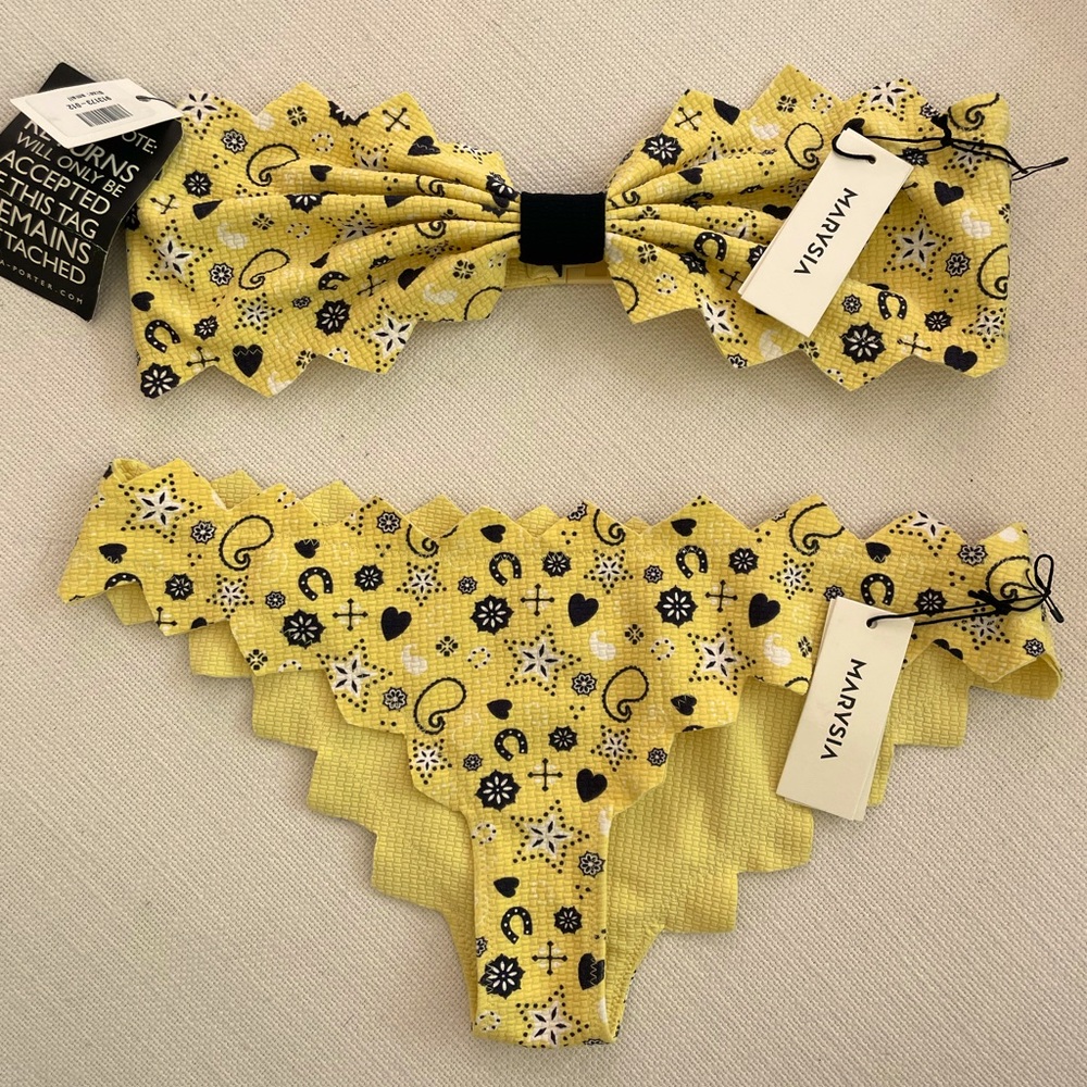 Marysia Swim Yellow Print Bikini Size small new with tags